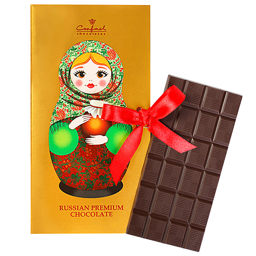 Открытка русская красавица с кувшином шоколад горький 60г